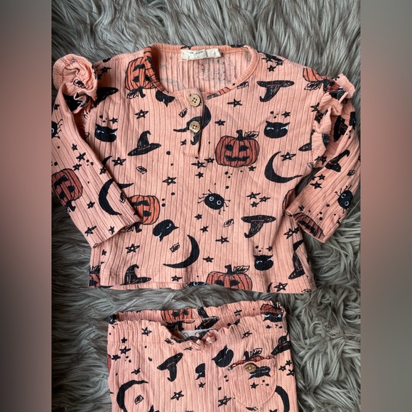 🌙🐈‍⬛ Baby Girls Aesthetic Halloween Pajamas - Picture 5 of 7